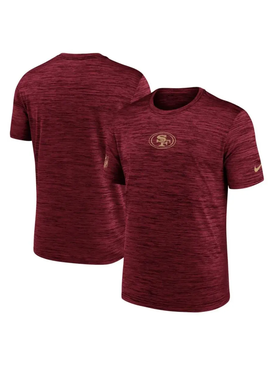 Мужская алая футболка San Francisco 49ers Big Tall Sideline Velocity Performance Nike — изображение 1 из 3, алый