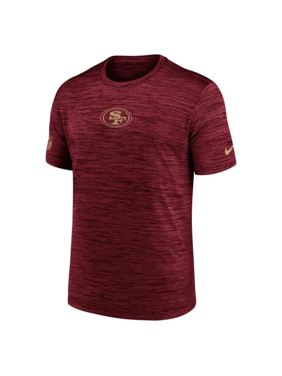 Мужская алая футболка San Francisco 49ers Big Tall Sideline Velocity Performance Nike — изображение 3 из 3, алый
