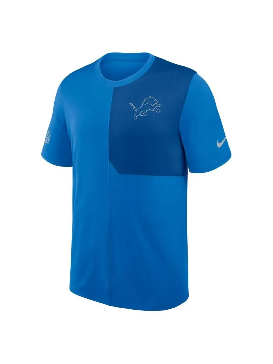 Nike Мужская синяя футболка тренера Detroit Lions Sideline UV Performance Coach T-shirt — изображение 2 из 3, синий