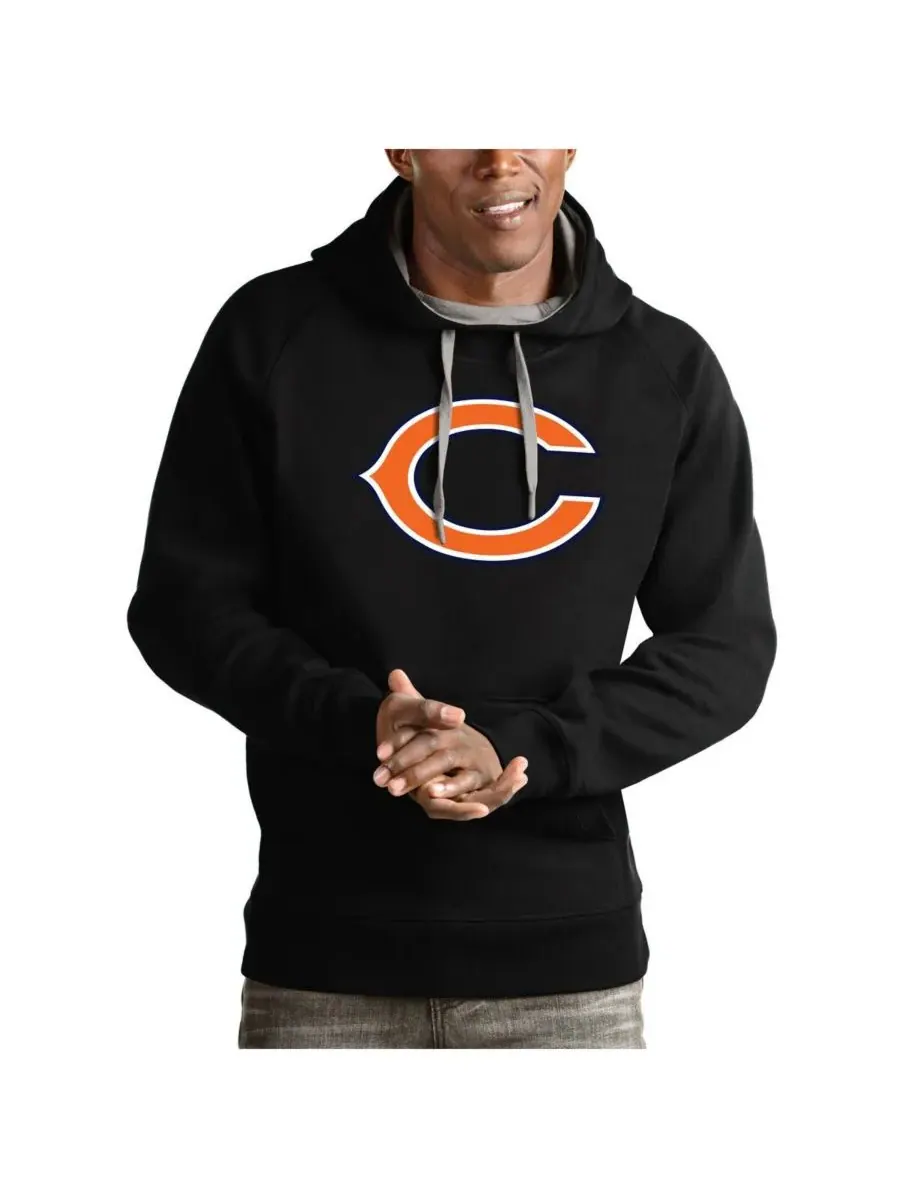 Antigua Мужская черная толстовка с капюшоном Chicago Bears Victory — изображение 1 из 1, черный