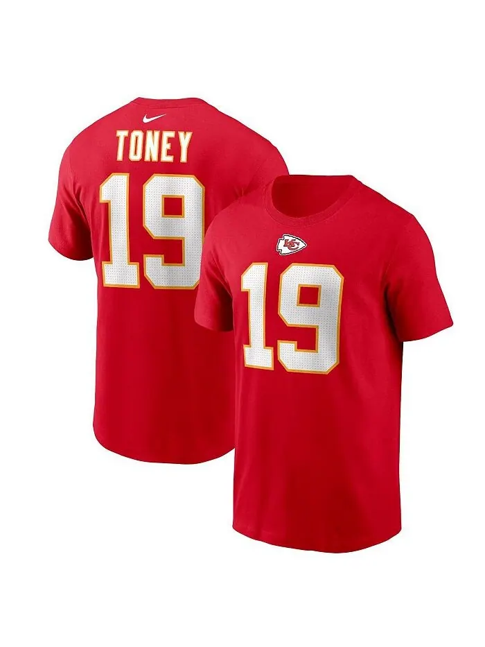 Мужская красная футболка Kadarius Toney Kansas City Chiefs с именем и номером игрока Nike — изображение 1 из 3, красный