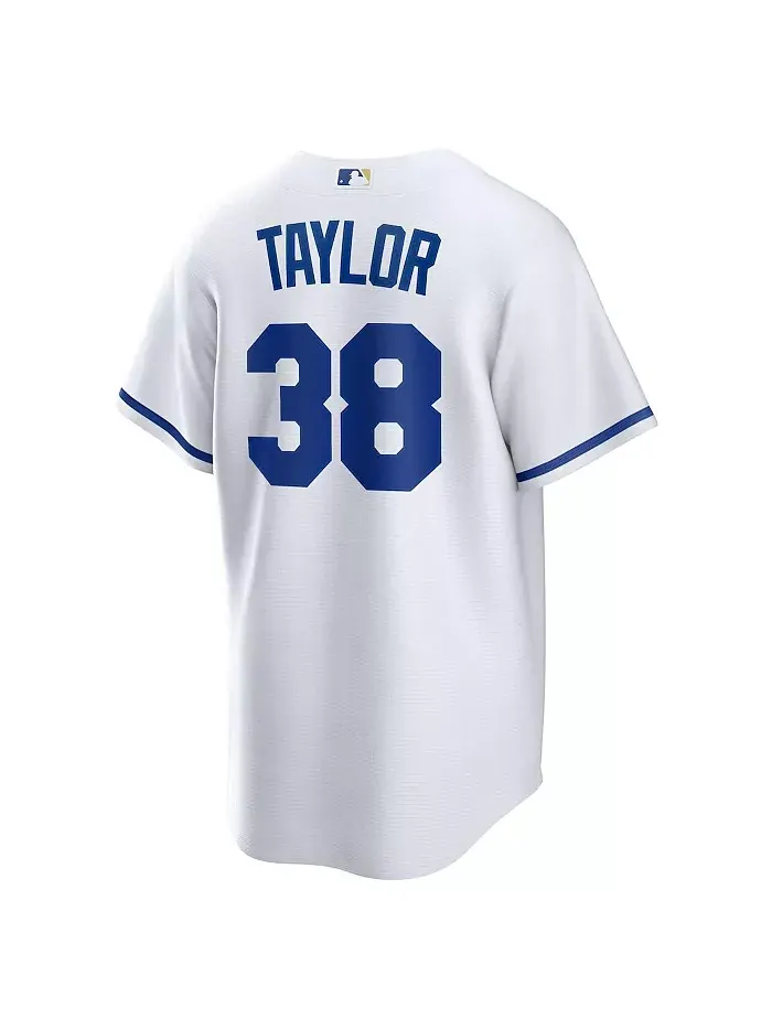Мужская белая реплика игровой футболки Kansas City Royals Josh Taylor Nike — изображение 2 из 2