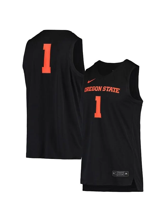 Мужская черная баскетбольная майка #1 Oregon State Beavers реплика Nike — изображение 1 из 2, черный