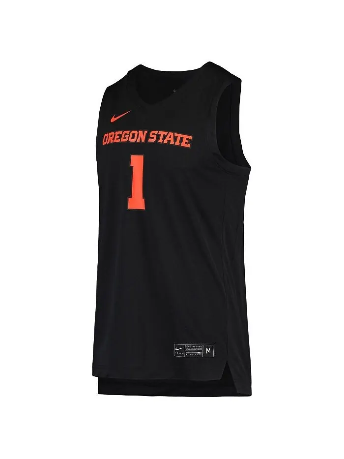 Мужская черная баскетбольная майка #1 Oregon State Beavers реплика Nike — изображение 2 из 2, черный