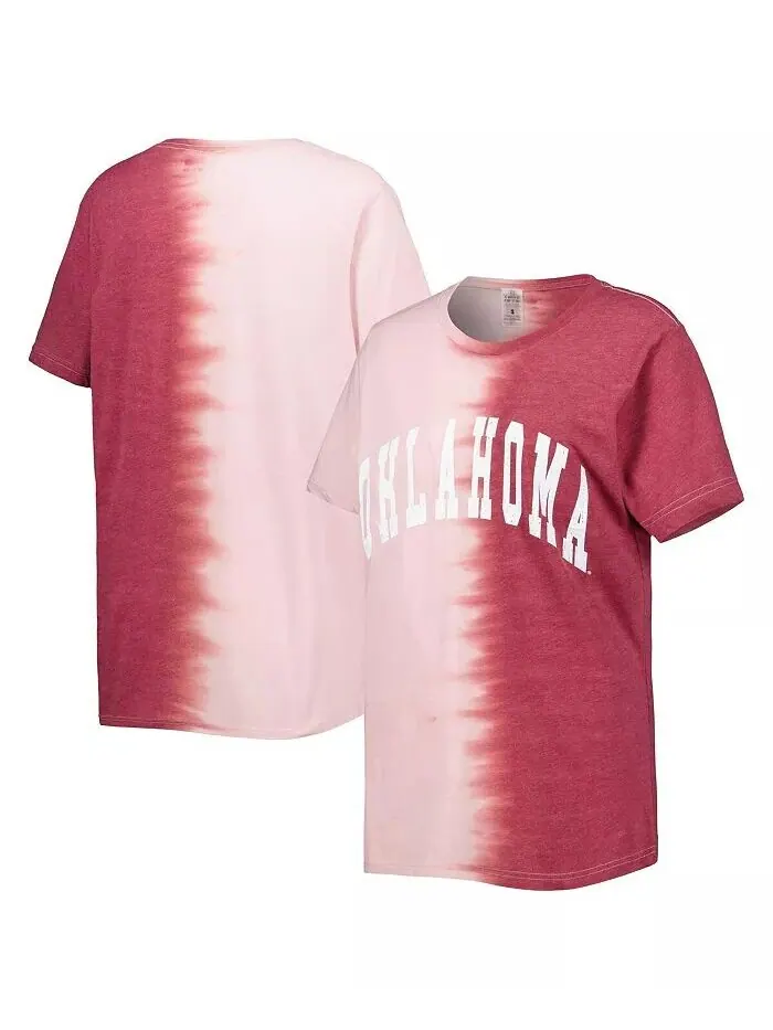 Женская футболка Crimson Oklahoma Early Find Your Groove с раздельным краем Gameday Couture