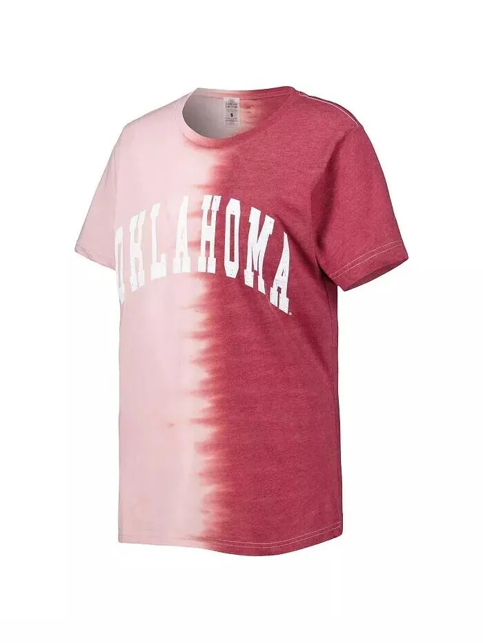 Женская футболка Crimson Oklahoma Early Find Your Groove с раздельным краем Gameday Couture — изображение 2 из 3