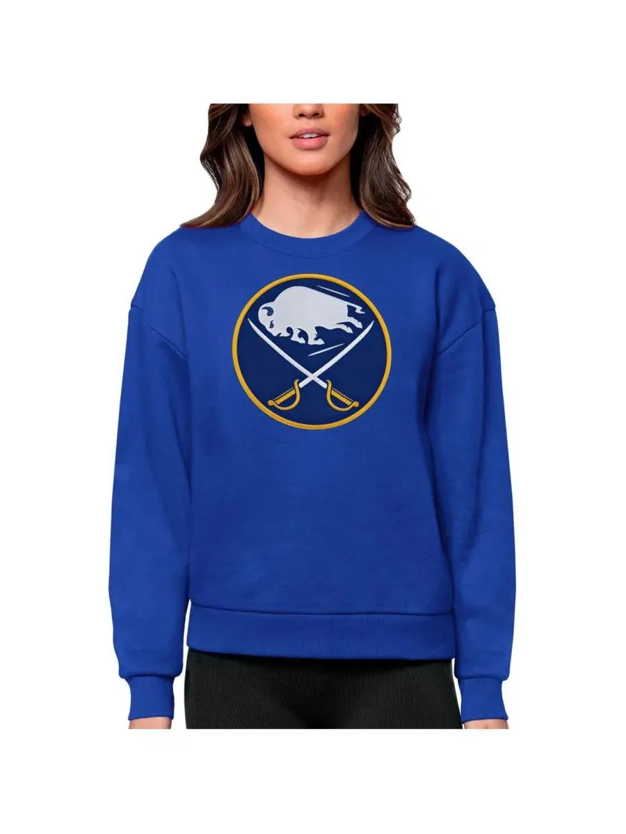 Женская толстовка с круглым вырезом Royal Buffalo Sabres с основным логотипом команды и надписью — изображение 1 из 1