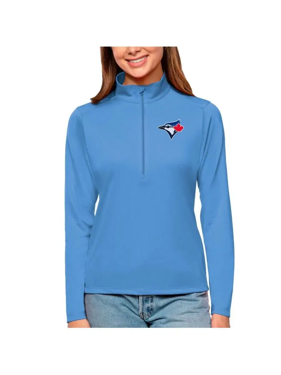 Женская светло-голубая толстовка на молнии с символикой команды Toronto Blue Jays Antigua — изображение 1 из 1, синий