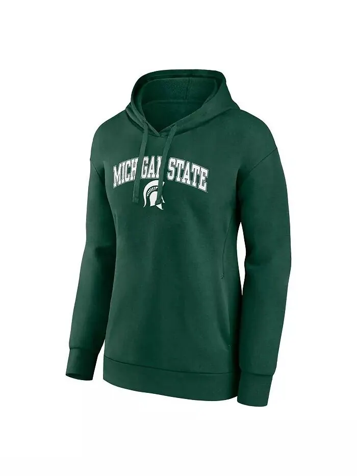 Женский зеленый пуловер с капюшоном Michigan State Spartans Evergreen Campus Fanatics — изображение 3 из 3