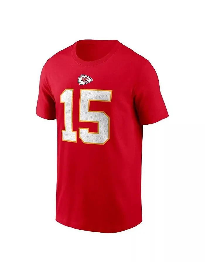 Мужская футболка Patrick Mahomes Red Kansas City Chiefs с именем и номером игрока Nike — изображение 2 из 3