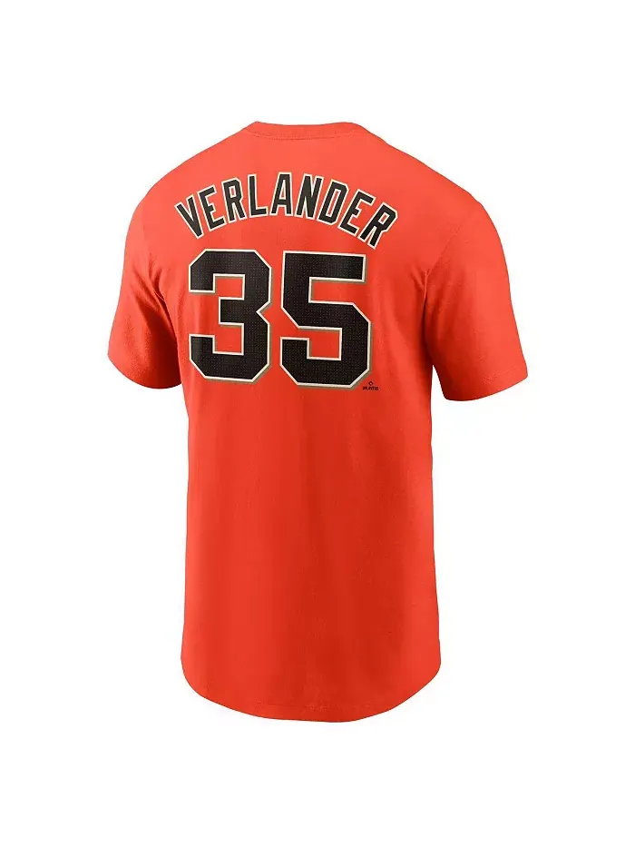 Мужская футболка Justin Verlander Orange San Francisco Giants Fuse с именем и номером Nike — изображение 2 из 3