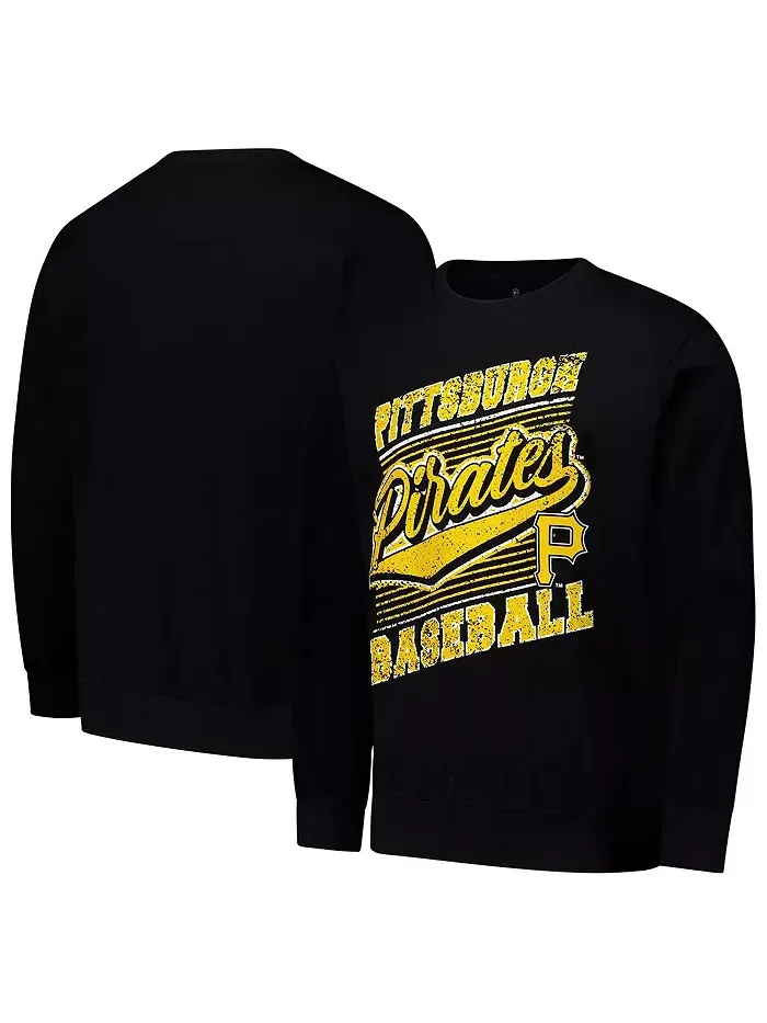 Мужская легкая толстовка Pittsburgh Pirates черного цвета Stitches — изображение 1 из 3
