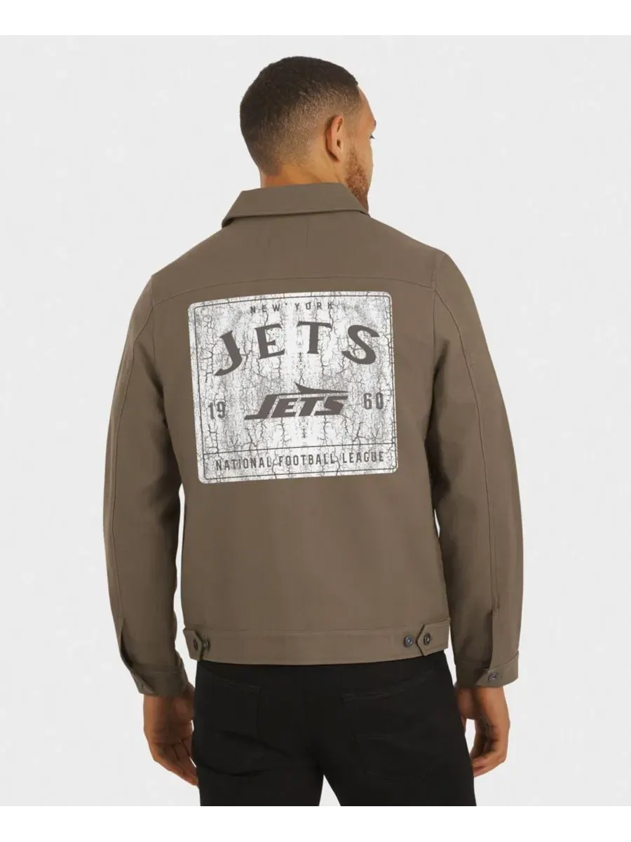 Куртка-джинсовка с полной застежкой на пуговицы, New York Jets Fanatics — изображение 5 из 5, бежевый