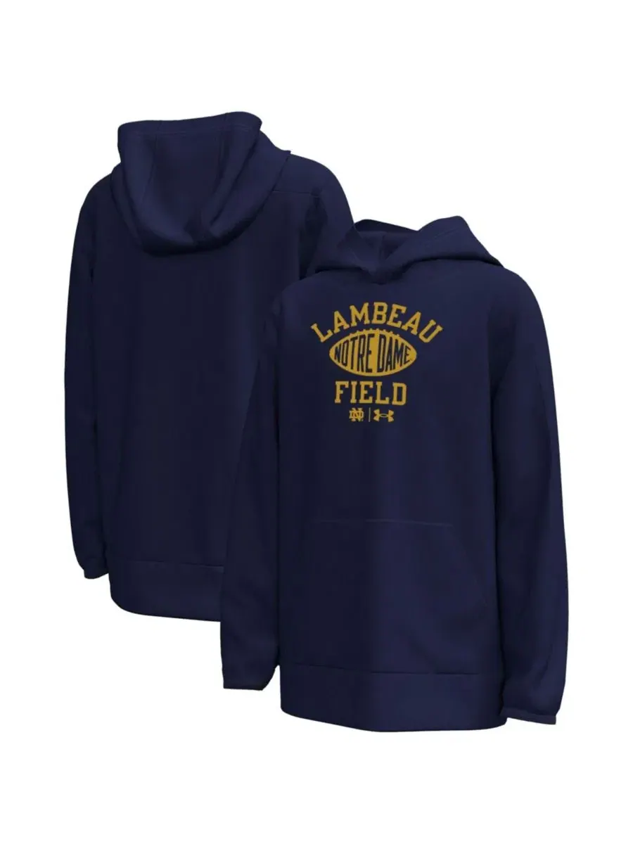 Худи с принтом Notre Dame Fighting Irish Arch Field Sign Under Armour — изображение 1 из 3, темно-синий