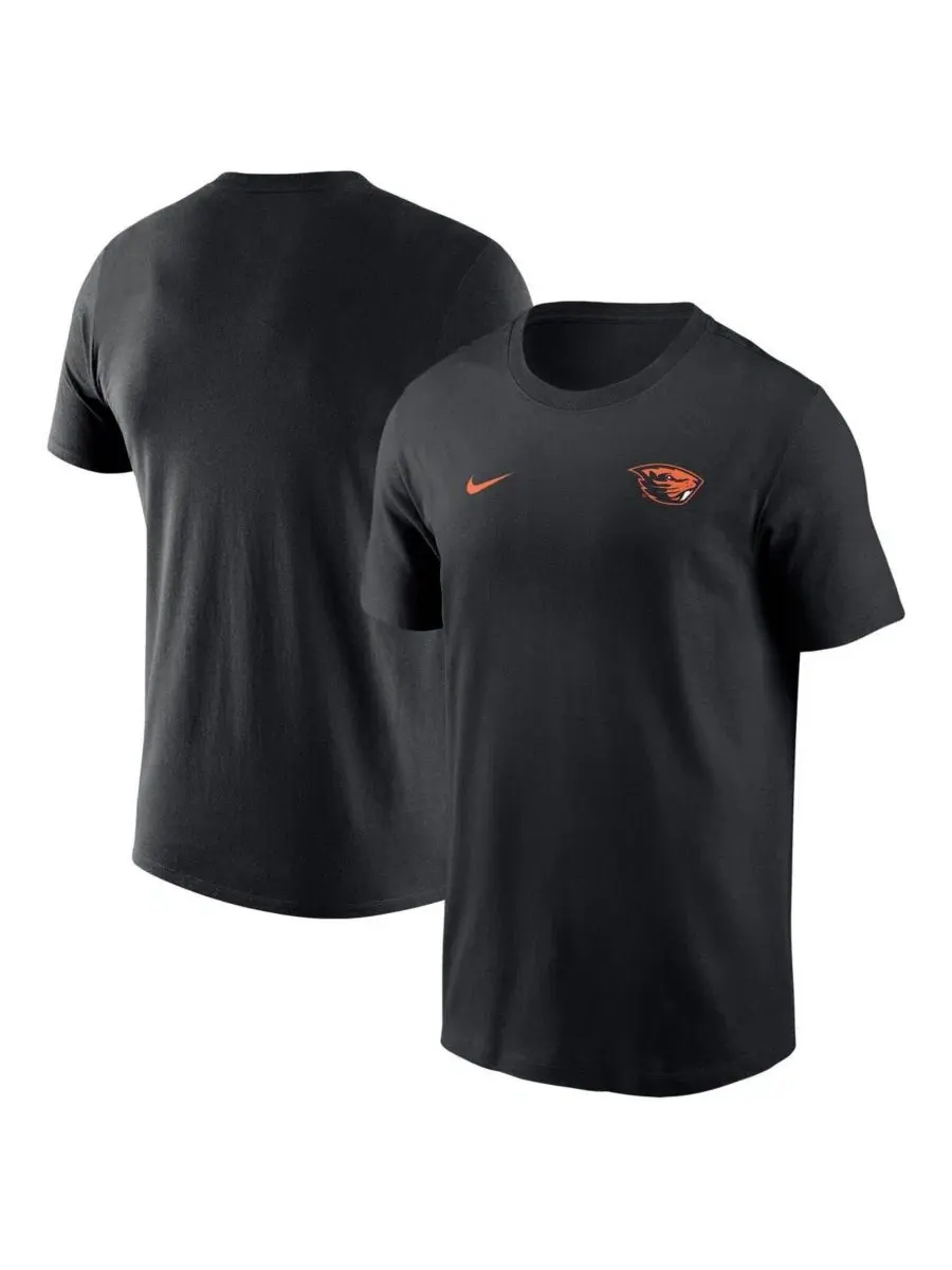 Футболка с коротким рукавом и принтом Oregon State Beavers Nike — изображение 1 из 3, черный