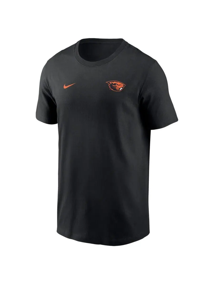 Футболка с коротким рукавом и принтом Oregon State Beavers Nike — изображение 2 из 3, черный