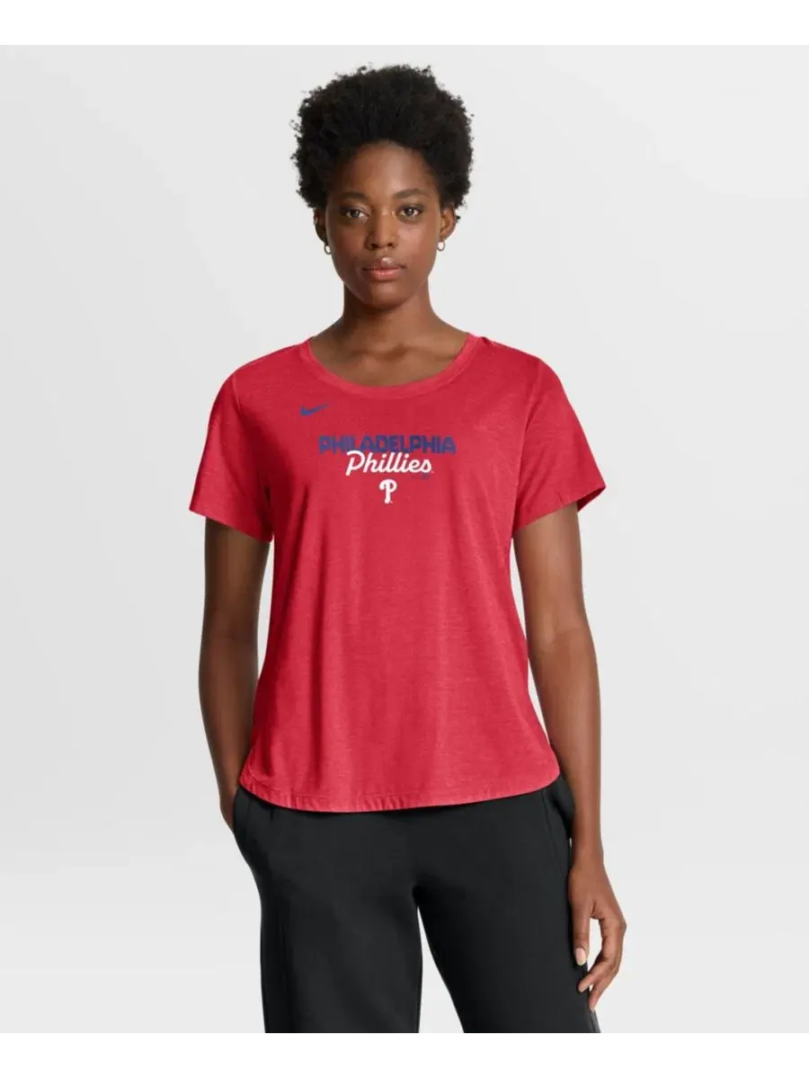 Футболка женская с принтом Arched Tri-Blend Philadelphia Phillies Nike — изображение 1 из 3, красный