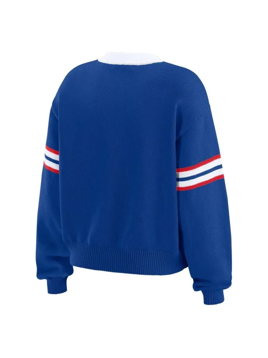 Женский укороченный свитер со шнуровкой New York Rangers WEAR by Erin Andrews — изображение 3 из 4, синий