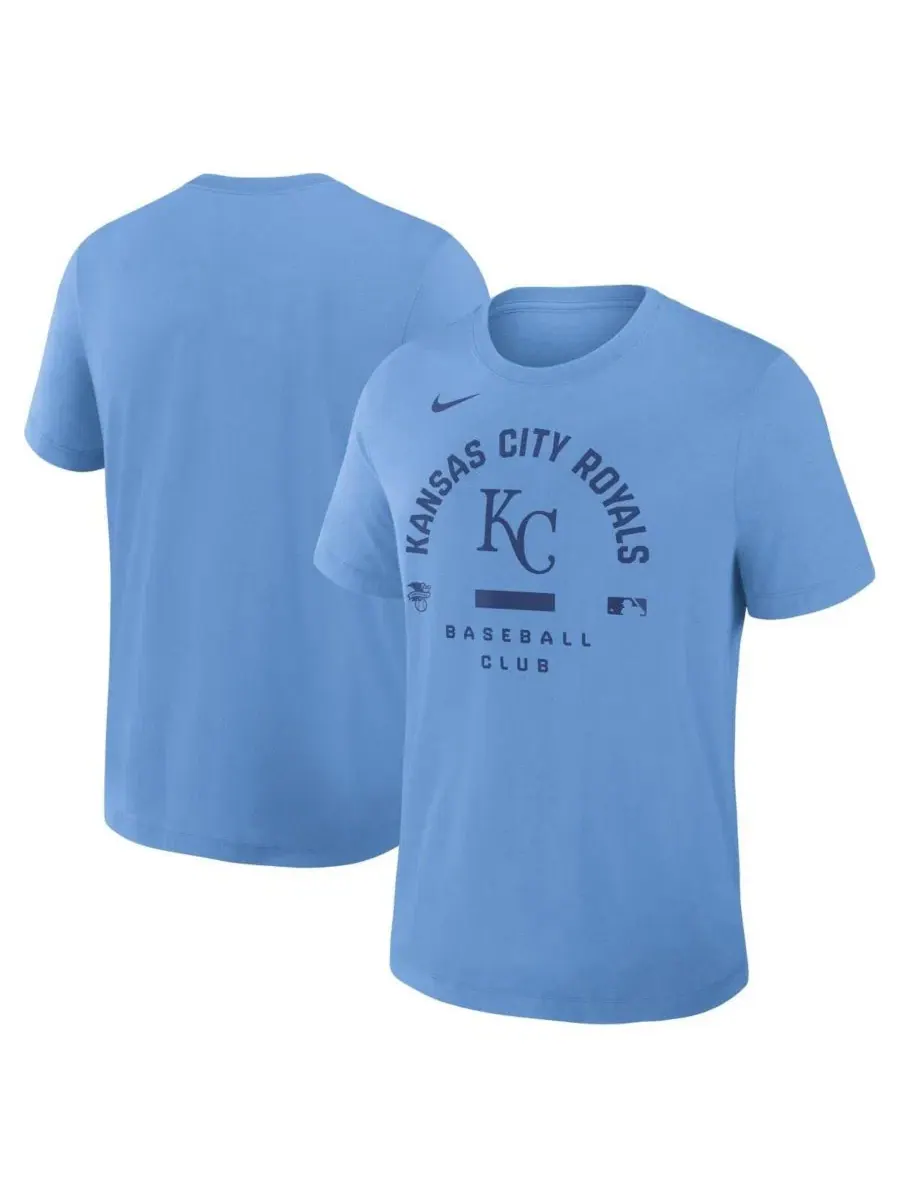 Футболка с коротким рукавом Early Work Tri-Blend Dri-FIT Kansas City Royals Nike — изображение 1 из 3, светлый синий