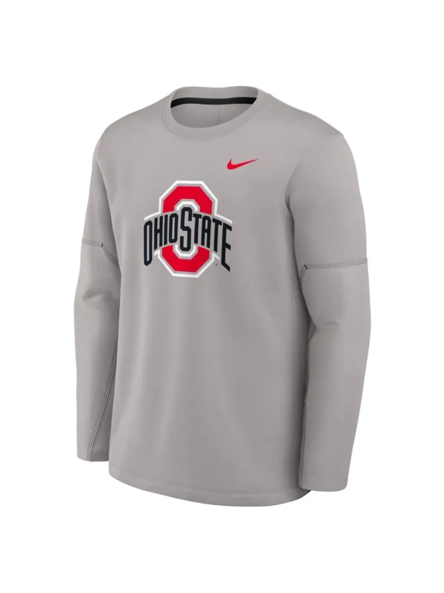 Лонгслив с длинным рукавом Ohio State Buckeyes 2026 Sideline Coaches Therma-FIT Nike — изображение 3 из 3, серый