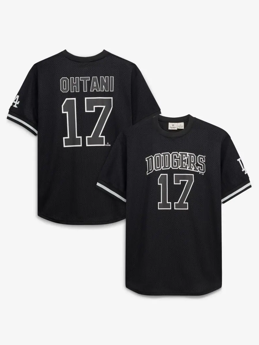 Мужская футболка-джерси с коротким рукавом Shohei Ohtani Black/White Fanatics — изображение 1 из 3, черный белый