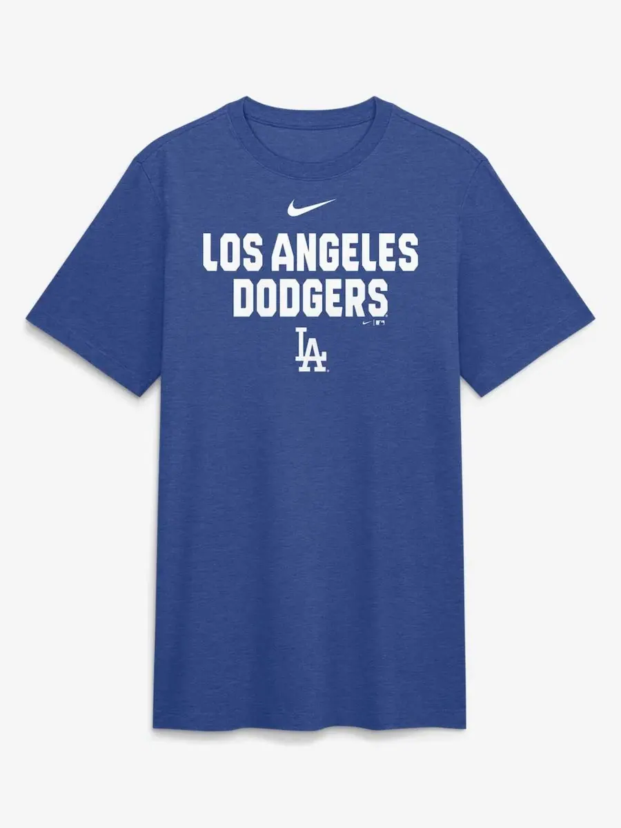 Футболка с длинным рукавом Stacked Tri-Blend Los Angeles Dodgers Nike — изображение 2 из 5, синий