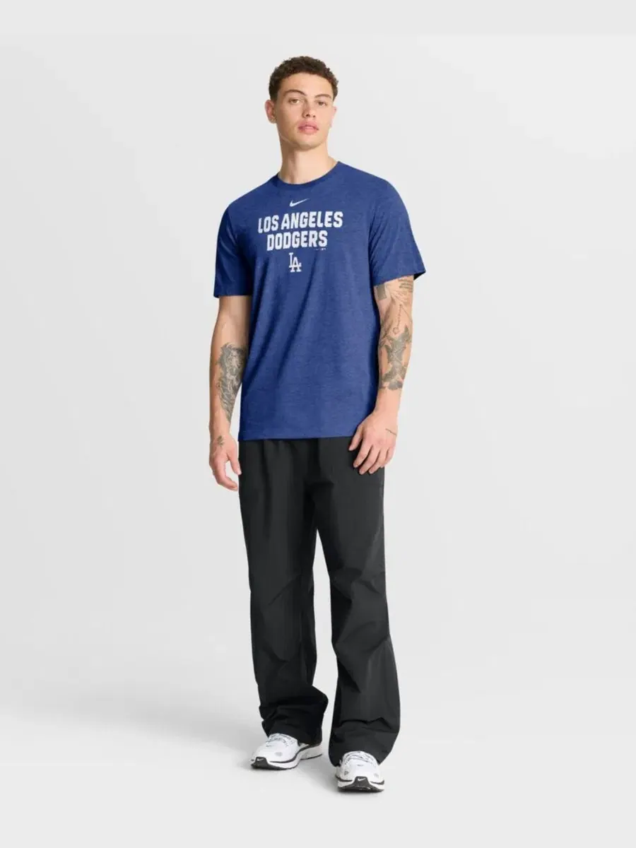 Футболка с длинным рукавом Stacked Tri-Blend Los Angeles Dodgers Nike — изображение 5 из 5, синий