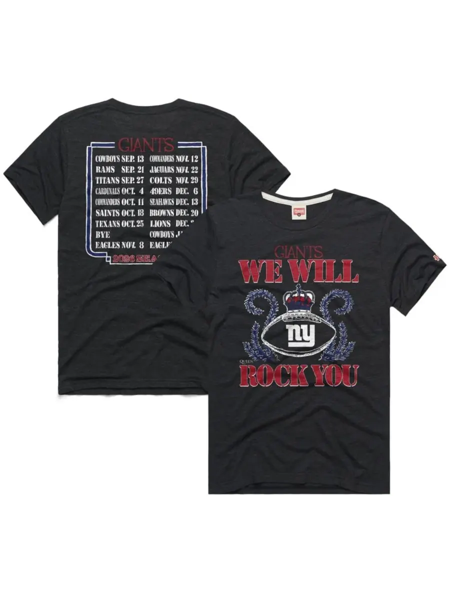 Футболка с принтом New York Giants 2026 Schedule Queen Homage — изображение 1 из 3, темно-серый