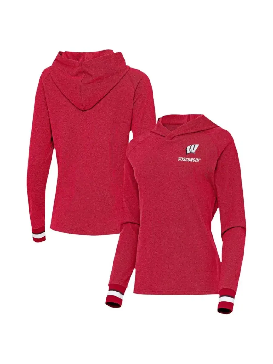Худи с капюшоном Red Wisconsin Badgers Trek Antigua — изображение 1 из 3, красный