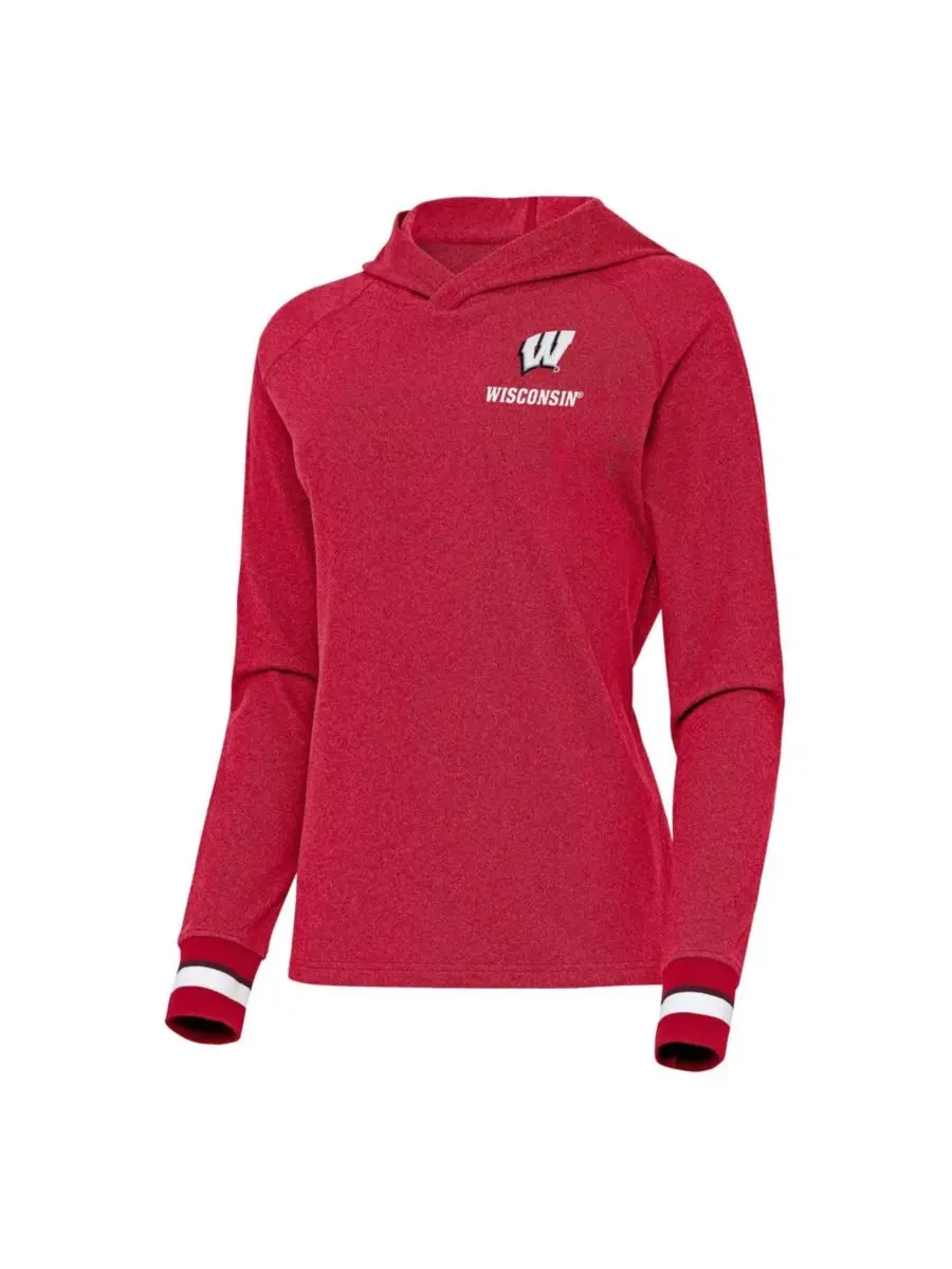 Худи с капюшоном Red Wisconsin Badgers Trek Antigua — изображение 2 из 3, красный