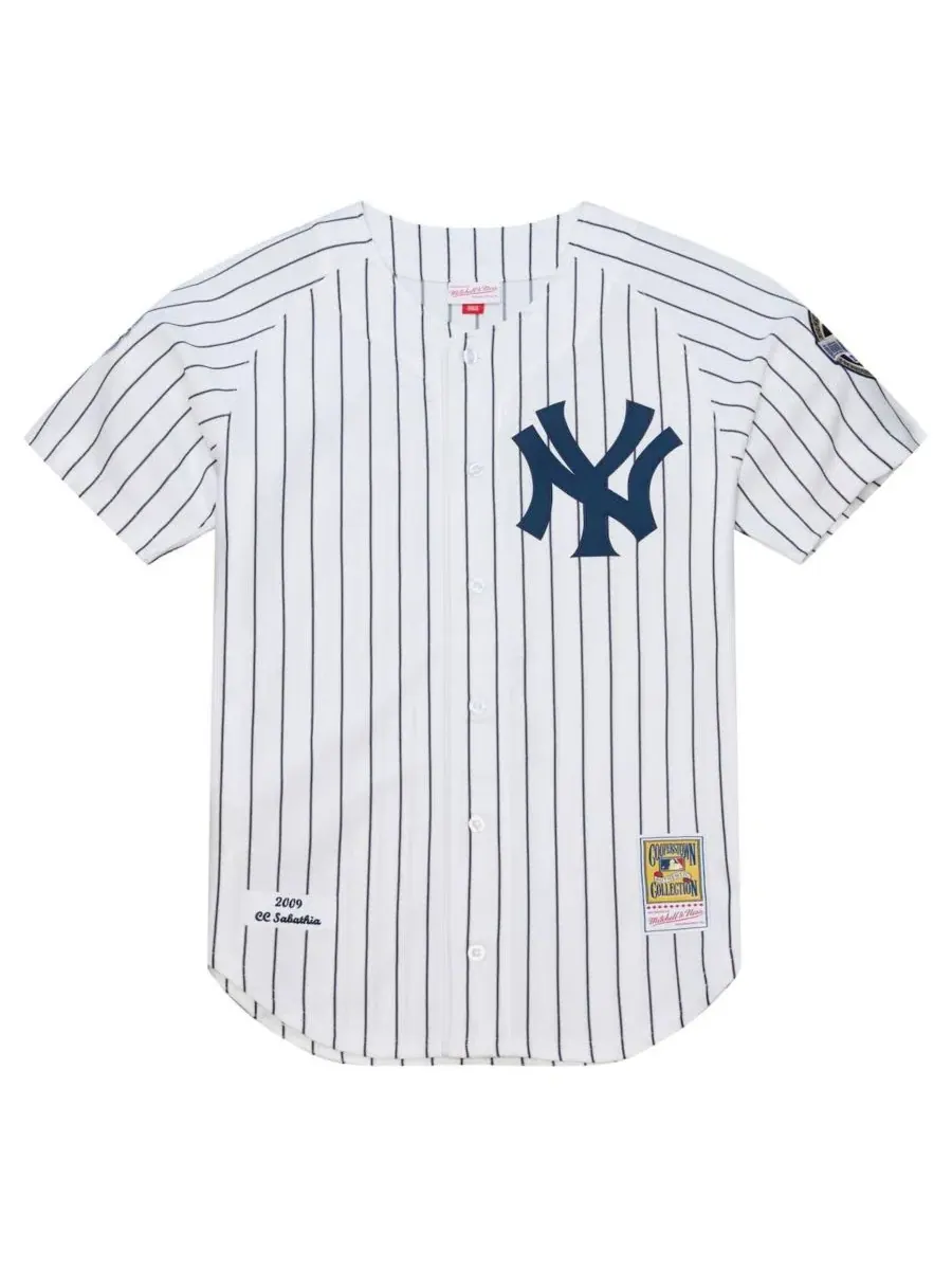 Джерси Митчелл и Несс 2009 Cooperstown Collection Authentic Jersey, CC Sabathia Mitchell & Ness — изображение 4 из 4, белый