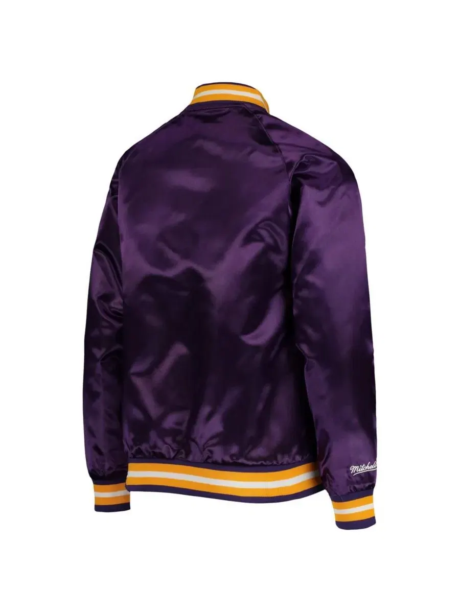 Куртка из атласа с рукавами реглан и принтом Los Angeles Lakers Mitchell & Ness — изображение 3 из 4, фиолетовый