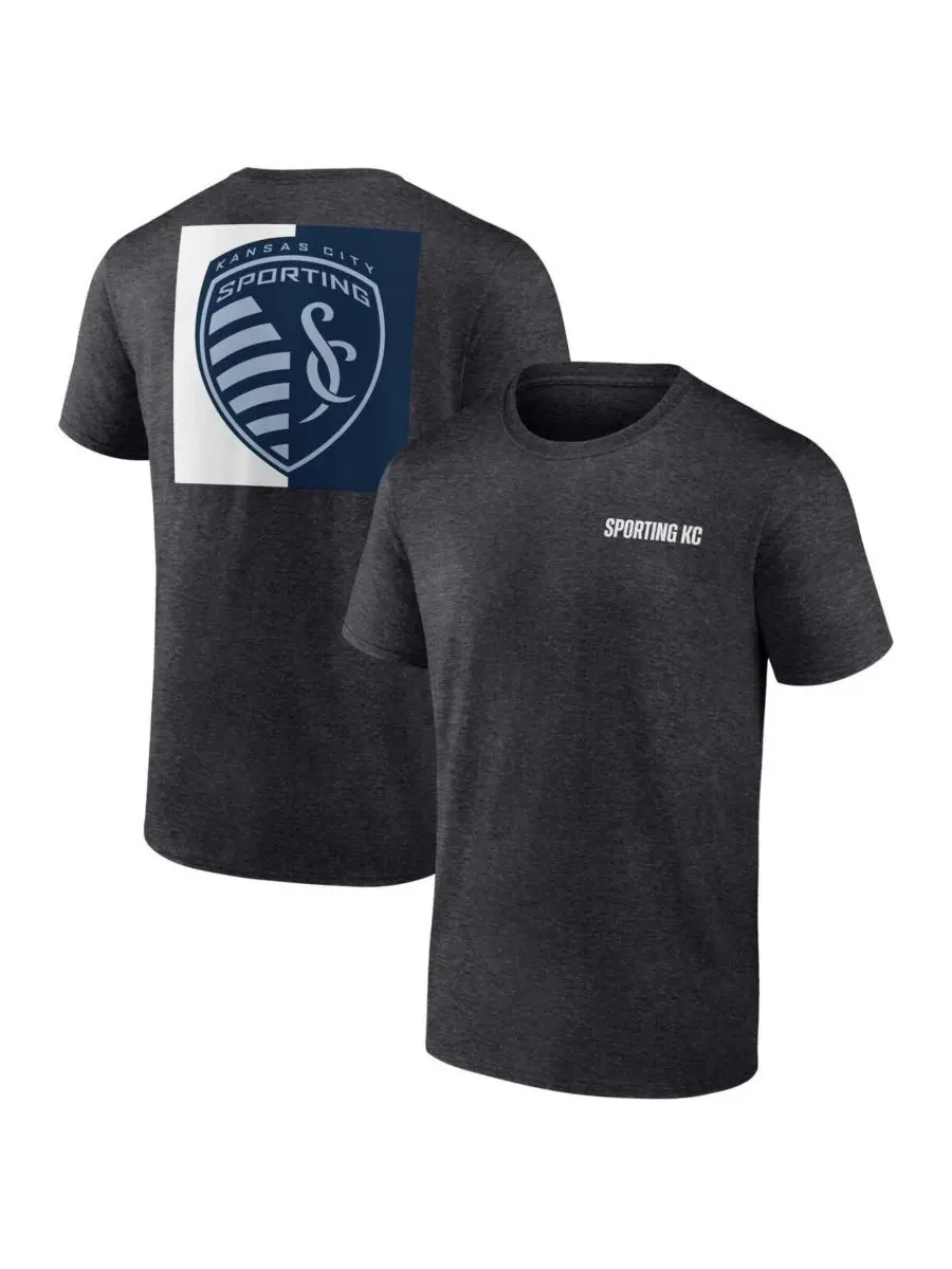 Футболка с принтом Sporting Kansas City Iconic Blocked-Out Fanatics — изображение 1 из 3, темно-серый