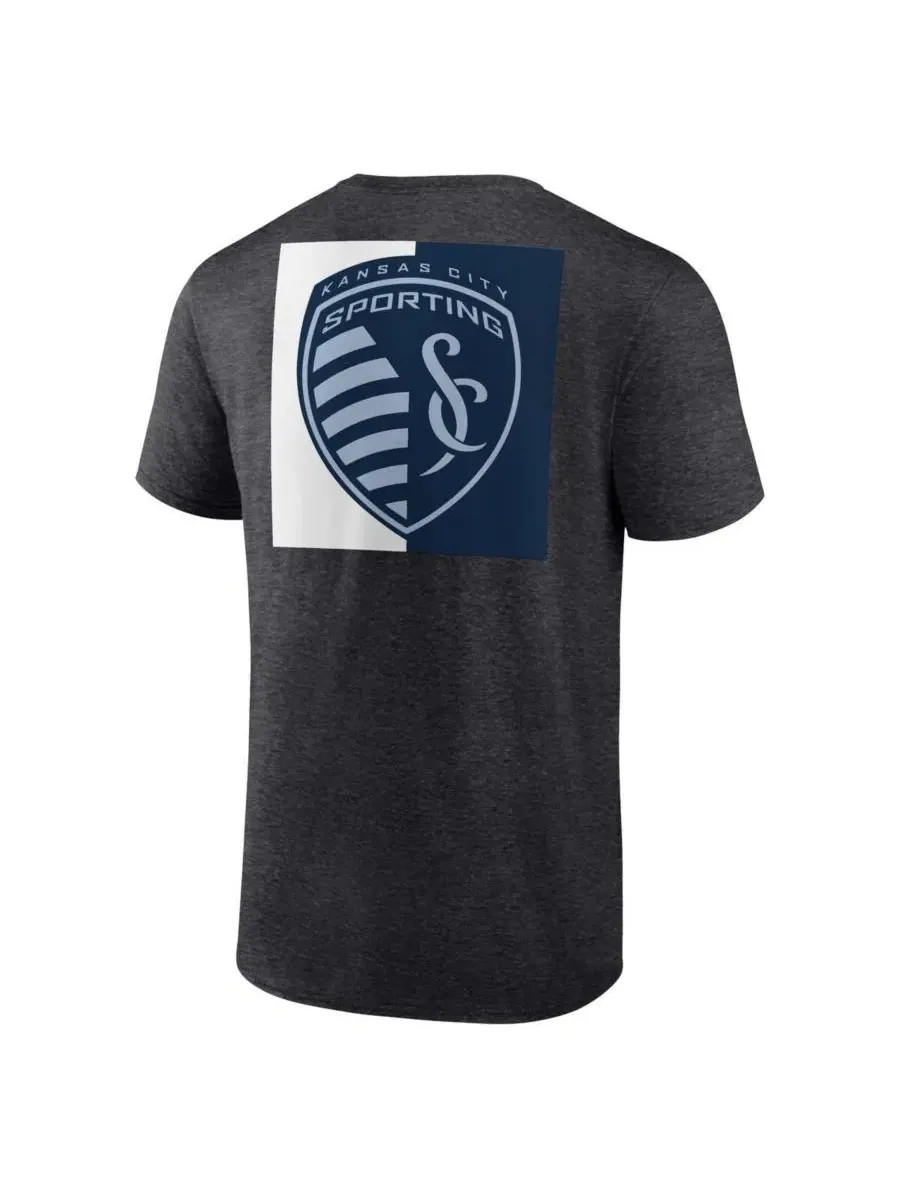 Футболка с принтом Sporting Kansas City Iconic Blocked-Out Fanatics — изображение 3 из 3, темно-серый