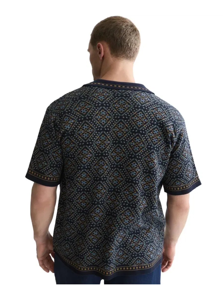 Мужская рубашка с коротким рукавом, джерси, с принтом, Scotch & Soda, Soft Geo Sky Pattern — изображение 4 из 6