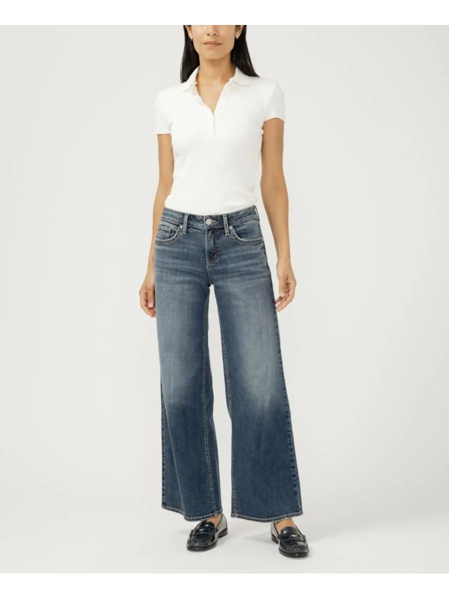 Женские джинсы Suki Wide Mid Rise Curvy Fit Silver Jeans Co, Billie