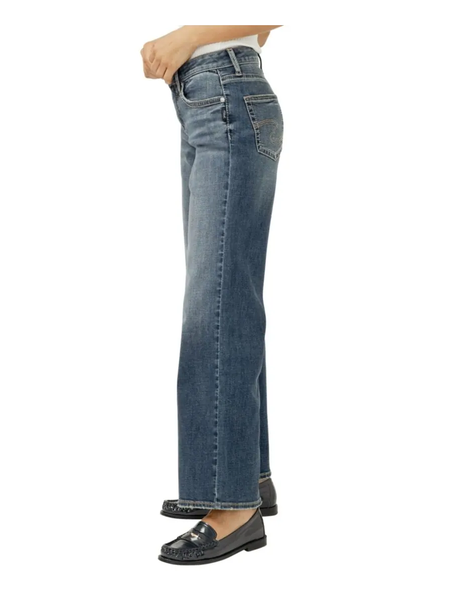 Женские джинсы Suki Wide Mid Rise Curvy Fit Silver Jeans Co, Billie — изображение 2 из 4