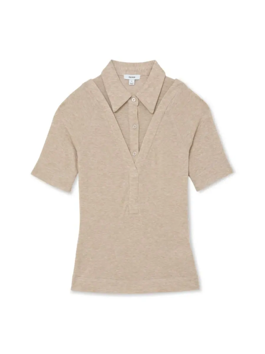 Топ с воротником Shona REISS, Oatmeal Ne — изображение 3 из 4