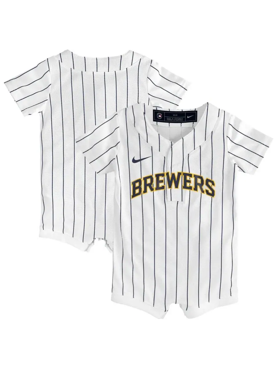 Детский белый комбинезон-футболка Milwaukee Brewers (альтернативная версия) для мальчиков и девочек — изображение 1 из 3