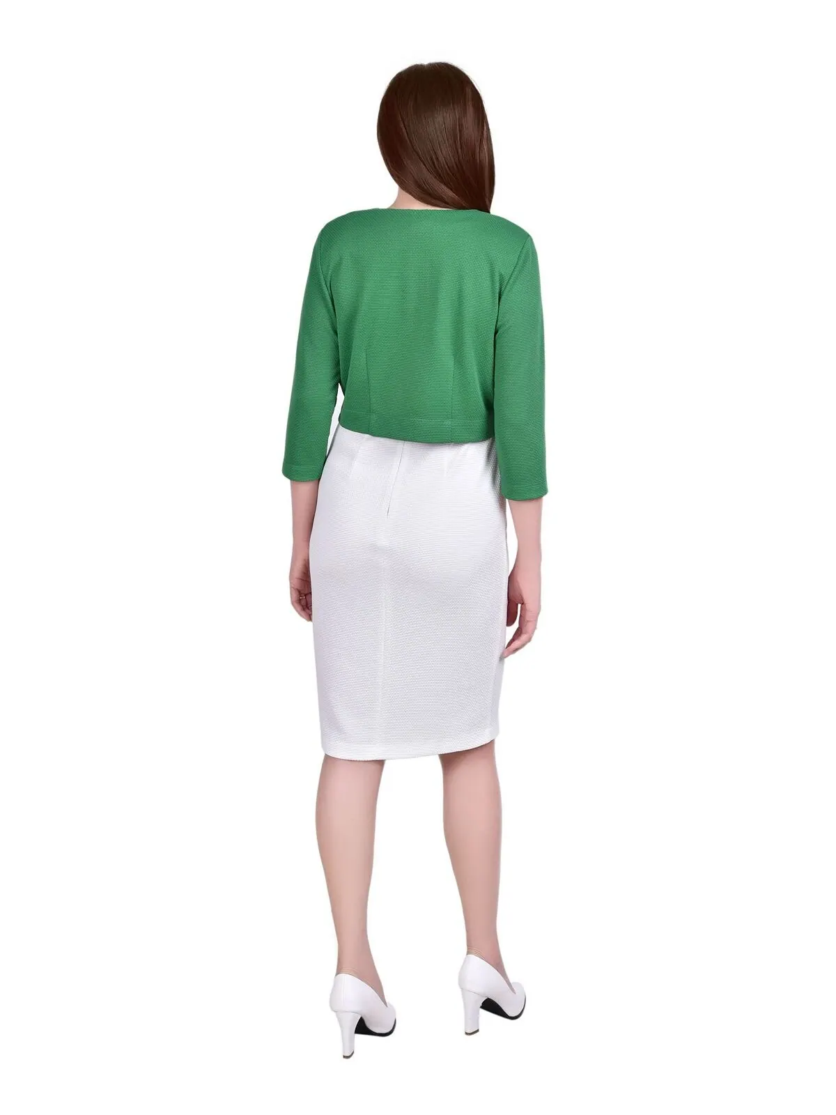 Комплект из жакета и платья petite из двух частей NY Collection — изображение 2 из 2, мульти