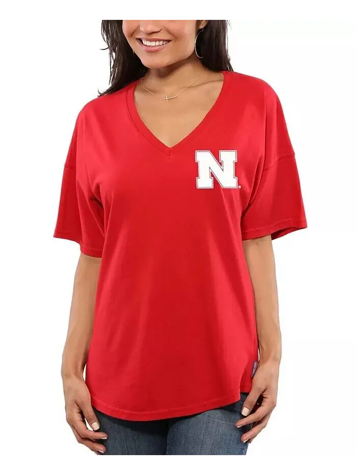 Женская футболка оверсайз Scarlet Nebraska Huskers Spirit Jersey