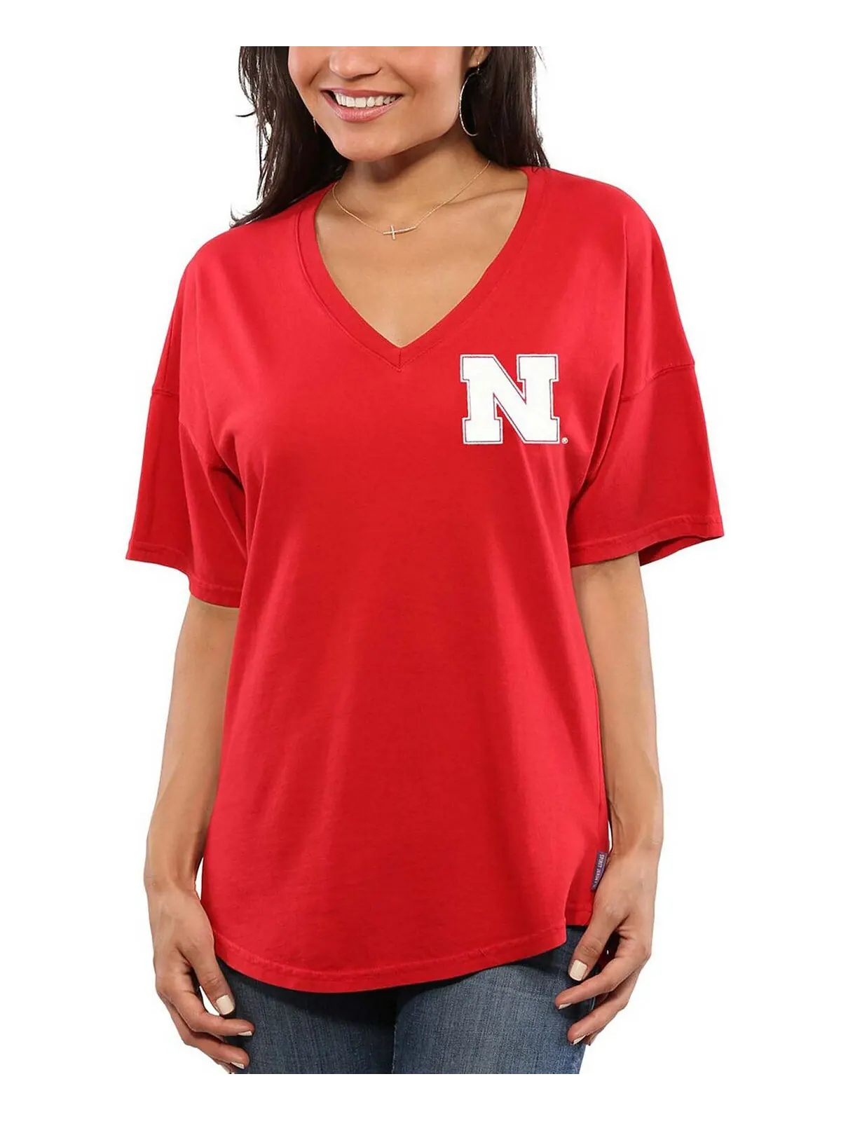 Женская футболка оверсайз Scarlet Nebraska Huskers Spirit Jersey — изображение 1 из 4, алый