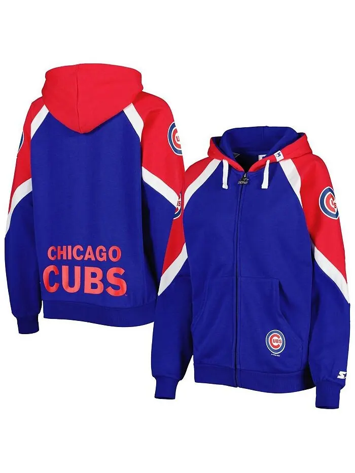Женская красная толстовка с молнией во всю длину Royal Chicago Cubs Hail Mary Starter — изображение 1 из 3, красный