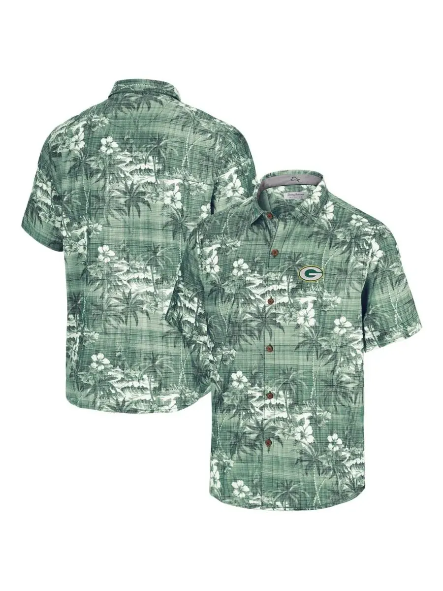 Tommy Bahama Мужская рубашка на пуговицах с символикой команды Green Bay Packers Coconut Point Isla — изображение 1 из 3
