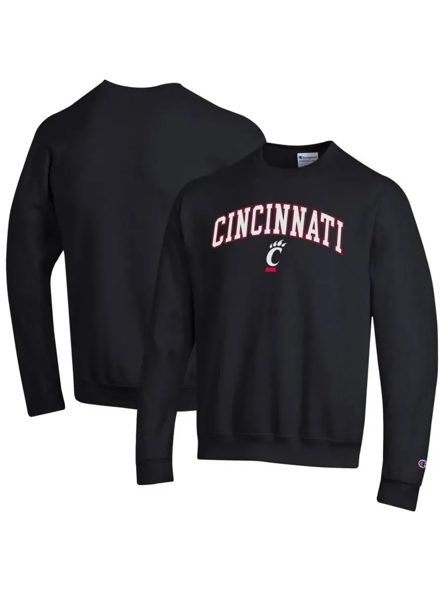Champion Мужская черная толстовка с логотипом Cincinnati Bearcats Arch Over Logo — изображение 1 из 3, черный