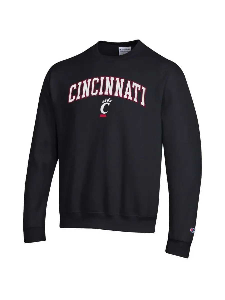 Champion Мужская черная толстовка с логотипом Cincinnati Bearcats Arch Over Logo — изображение 3 из 3, черный