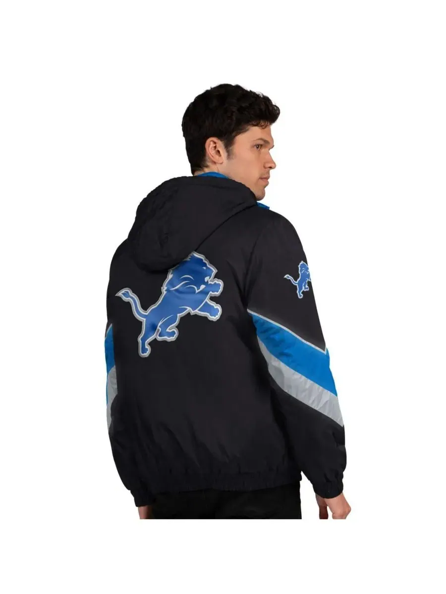 Starter Мужская куртка на молнии, черно-синяя, с символикой команды Detroit Lions, для матчей — изображение 2 из 2