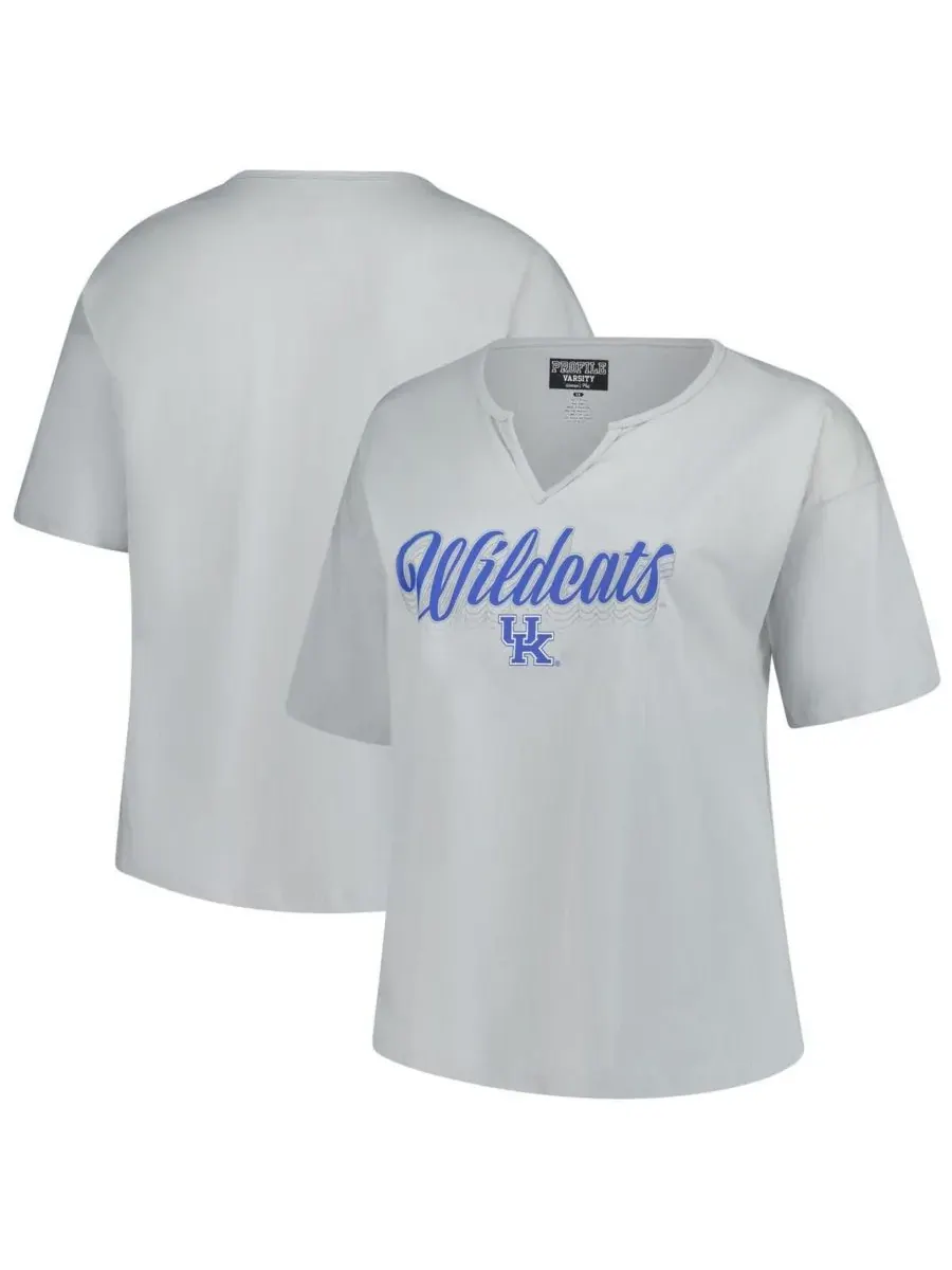 Fanatics Женская серая футболка большого размера Kentucky Wildcats Winning Gear с вырезом на шее — изображение 1 из 3, серый