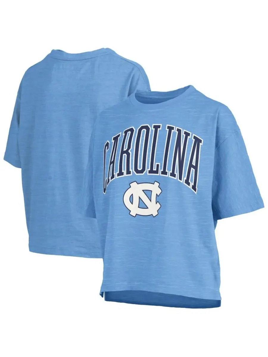 Pressbox Женская футболка Carolina Blue North Carolina Tar Heels Nelson Arch Over Logo Waist Length — изображение 1 из 3