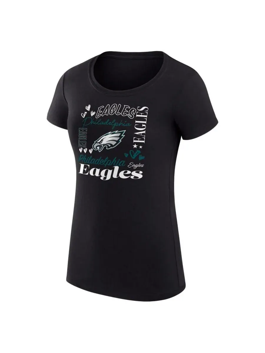 G-III 4Her by Carl Banks Женская черная футболка Philadelphia Eagles Super-Slim Fit Lightweight — изображение 2 из 3, черный